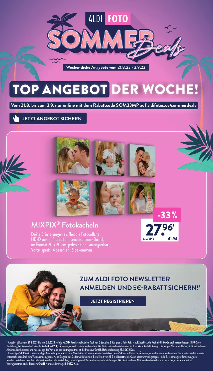 Aktueller Prospekt Aldi Nord - Von Montag - von 28.08 bis 02.09.2023 - strona 33 - produkty: aldi, angebot, angebote, auto, beko, eis, elle, erde, Fotokalender, gutschein, korb, ndk, reis, ring, Ti, tisch, vorteilspreis