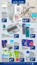 Gazetka promocyjna Aldi Nord - Von Montag - Gazetka - ważna od 02.09 do 02.09.2023 - strona 17 - produkty: Anti-Fett-Pad, Bau, baumwolle, bett, Bodenplatte, bügel, bügeltisch, eis, flasche, handschuhe, laminat, latte, lufterfrischer, Optiwisch, Reinigung, reinigungstücher, Ria, rwe, schuhe, steckdose, Teleskop, teleskopstiel, Ti, Tiere, tisch, tücher, wolle