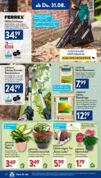 Gazetka promocyjna Aldi Nord - Von Montag - Gazetka - ważna od 02.09 do 02.09.2023 - strona 20 - produkty: aldi, Alpenveilchen, Blüte, Brei, chrysanthemen, dell, dünger, eis, Elektro, gin, kraft, kulturtopf, Laubsauger, leine, LG, Mode, pflanze, rasen, rasendünger, rasensamen, Ria, sac, Schal, Schale, Schere, schultergurt, Teleskop, Ti, tisch, topf, übertopf, ZTE