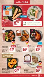 Gazetka promocyjna Aldi Nord - Von Montag - Gazetka - ważna od 02.09 do 02.09.2023 - strona 21 - produkty: abis, aldi, aqua, braten, brustfilet, cheddar, Donut, ente, Entenkeule, filet, geback, gewürz, gin, grill, henkel, jalapeño, käfer, kohlrabi, lachs, nacho, Ofen, pizza, Pizzateig, pute, rezept, rezepte, rind, rwe, salat, sauce, schenkel, schwein, schweine, schweinefilet, Soße, Spezi, tafelspitz, Ti, tomate, tomaten, wein, weine, ZTE