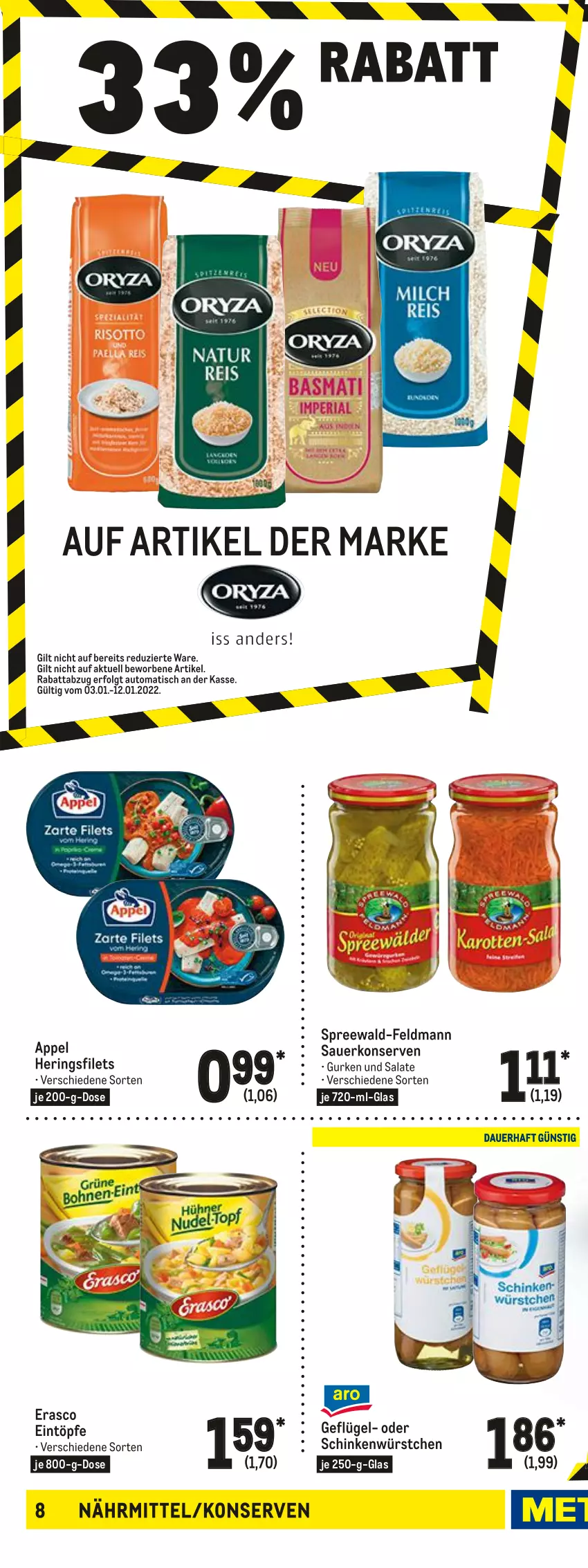 Aktueller Prospekt Metro - Food - von 03.01 bis 12.01.2022 - strona 14 - produkty: auer, aufstrich, auto, corny, eintöpfe, erasco, filet, filets, flasche, frucht, fruchtaufstrich, früchte, Geflügel, gurke, gurken, heinz, hering, Herings, heringsfilets, je 500-ml-flasche, ketchup, Konserven, LG, mayonnaise, müsli, natives olivenöl, olive, oliven, olivenöl, olivenöl extra, riegel, ring, salat, salate, schinken, spreewald-feldmann, Ti, tisch, tomato ketchup, würstchen, Yo