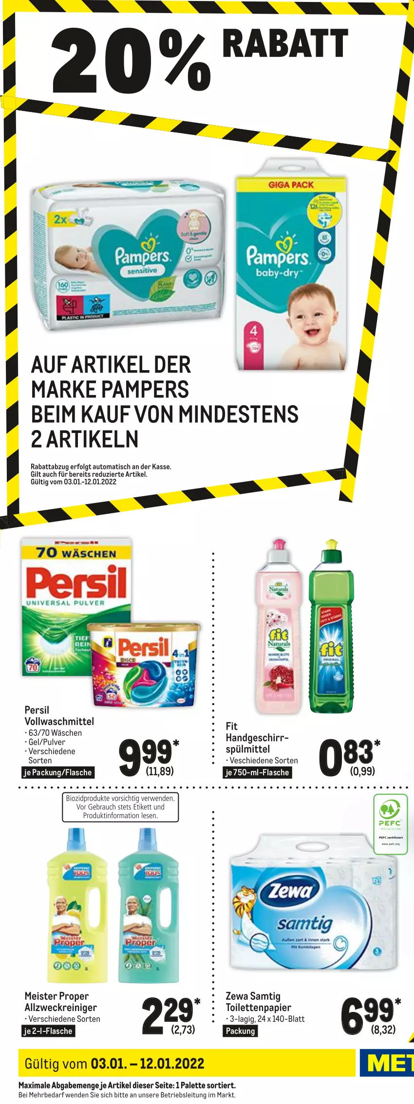 Aktueller Prospekt Metro - Food - von 03.01 bis 12.01.2022 - strona 28 - produkty: allzweckreiniger, auto, duschdas, duschgel, eier, eis, elvital, flasche, geschirr, geschirrspülmittel, kosmetik, lenor, LG, listerine, Meister, meister proper, mundspülung, Palette, pampers, papier, persil, reiniger, shampoo, spülmittel, spülung, Tempo, Ti, tisch, toilettenpapier, toilettentücher, tücher, vita, vollwaschmittel, waschmittel, weck, zewa