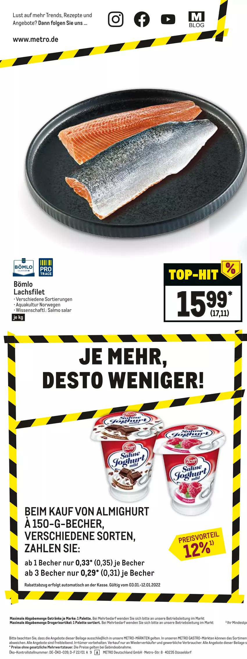 Aktueller Prospekt Metro - Food - von 03.01 bis 12.01.2022 - strona 30 - produkty: abholpreise, almighur, almighurt, angebot, angebote, aqua, auto, Becher, eis, filet, Finish, flasche, Germ, getränk, getränke, ilag, jägermeister, kräuter, kräuterlikör, lachs, lachsfilet, LG, likör, Meister, Metro, metro gastro, Palette, preisvorteil, Rauch, regal, reis, rezept, rezepte, rwe, Ti, tisch