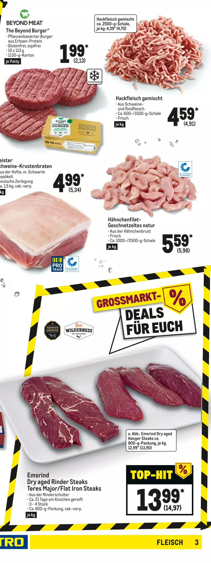 Aktueller Prospekt Metro - Food - von 03.01 bis 12.01.2022 - strona 5 - produkty: backofen, braten, burger, curry, eis, entrecôte, erbsen, filet, fleisch, geschnetzeltes, hackfleisch, hackfleisch gemischt, hähnchenbrust, hühner, krustenbraten, Meister, Metro, natur, nerf, Ofen, pflanze, pflanzen, rind, rinder, rindfleisch, sauce, Schal, Schale, schwein, schweine, soja, steak, steakhüfte, steaks, Ti, wein, weine, Yo, Zelt