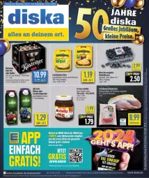 Gazetka promocyjna Diska - Prospekte - Gazetka - ważna od 06.01 do 06.01.2024 - strona 1 - produkty: angebot, angebote, beere, beeren, braten, deka, direktsaft, eis, elle, ferrero, frucht, fruchtsaft, fruchtsaftgetränk, getränk, heidelbeere, heidelbeeren, Käse, köstritzer, krustenbraten, leerdammer, Nektar, nuss, nutella, oder radler, pils, radler, reis, saft, schinken, tee, Ti, ZTE