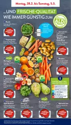 Gazetka promocyjna AldiSud - ALDI Aktuell - Gazetka - ważna od 05.03 do 05.03.2022 - strona 3 - produkty: aldi, asti, Babyspinat, beutel, bio, cola, eis, erde, ingwer, karotten, kartoffel, kartoffeln, kiwi, lebensmittel, leine, natur, obst, Obst und Gemüse, orange, orangen, Rauch, reis, rucola, rum, Schal, Schale, speisekartoffeln, spinat, spitzkohl, suppe, suppen, Ti, und gemüse, Yo