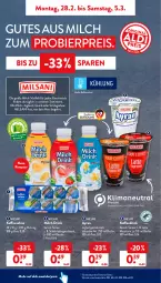 Gazetka promocyjna AldiSud - ALDI Aktuell - Gazetka - ważna od 05.03 do 05.03.2022 - strona 6 - produkty: ACC, aldi, Ayran, Becher, bier, chia, decke, Deckel, drink, eis, flasche, getränk, je 500-ml-flasche, joghur, joghurt, kaffee, Kaffeedrink, latte, latte macchiato, LG, mac, macchiato, milch, quark, reis, rezept, sahne, schlagsahne, schoko, schokolade, schokoladen, Ti