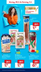 Gazetka promocyjna AldiSud - ALDI Aktuell - Gazetka - ważna od 05.03 do 05.03.2022 - strona 9 - produkty: aldi, bacon, bio, discount, drink, eis, elle, energy drink, lebensmittel, Mett, monitor, paprika, reis, rohschinken, salami, schinken, Schinken-Würfel, Ti, würfel