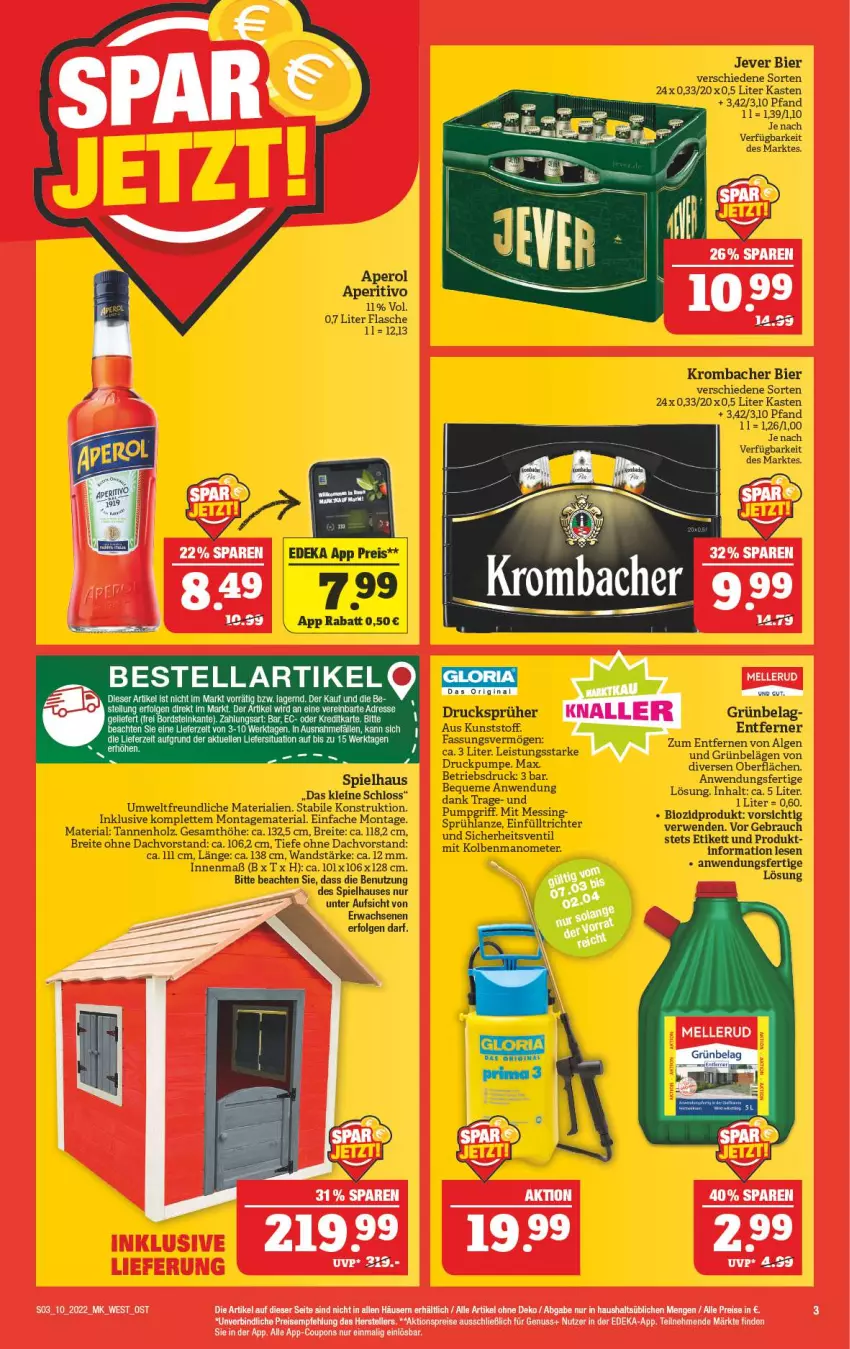 Aktueller Prospekt Marktkauf - Prospekt - von 06.03 bis 12.03.2022 - strona 3 - produkty: aktionspreis, aperol, bier, bio, Brei, coupon, coupons, deka, Einfülltrichter, eis, elle, flasche, Holz, jever, krombache, krombacher, leine, LG, nuss, Rauch, reis, Ria, rwe, teller, Ti