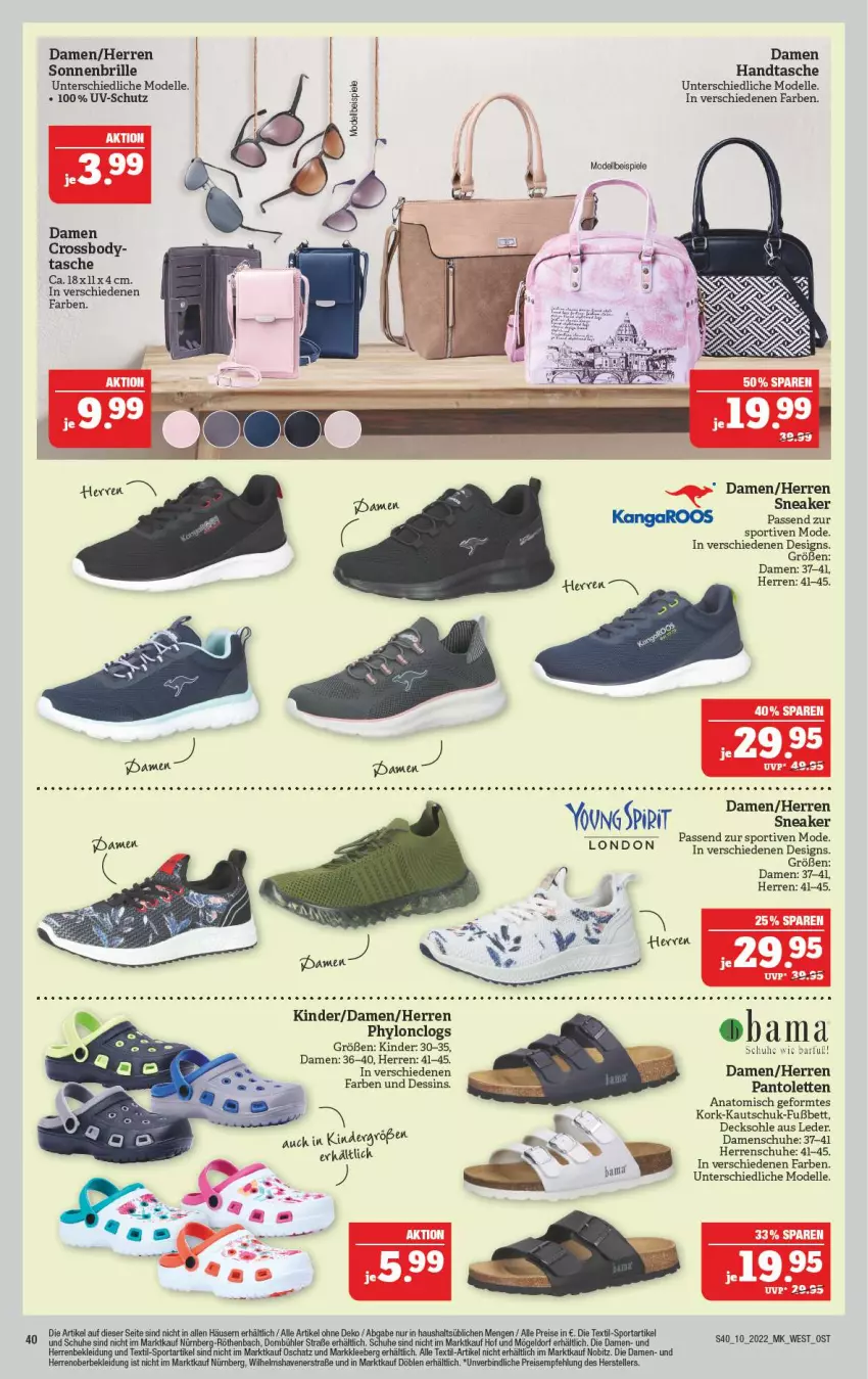 Aktueller Prospekt Marktkauf - Prospekt - von 06.03 bis 12.03.2022 - strona 40 - produkty: bett, body, Brille, Clogs, decksohle, dell, eis, elle, Handtasche, Hylo, Kinder, kleid, Kleidung, Mode, pantolette, pantoletten, reis, schuhe, sneaker, sonnenbrille, Spiele, Sport, Tasche, teller, Ti, uv-schutz