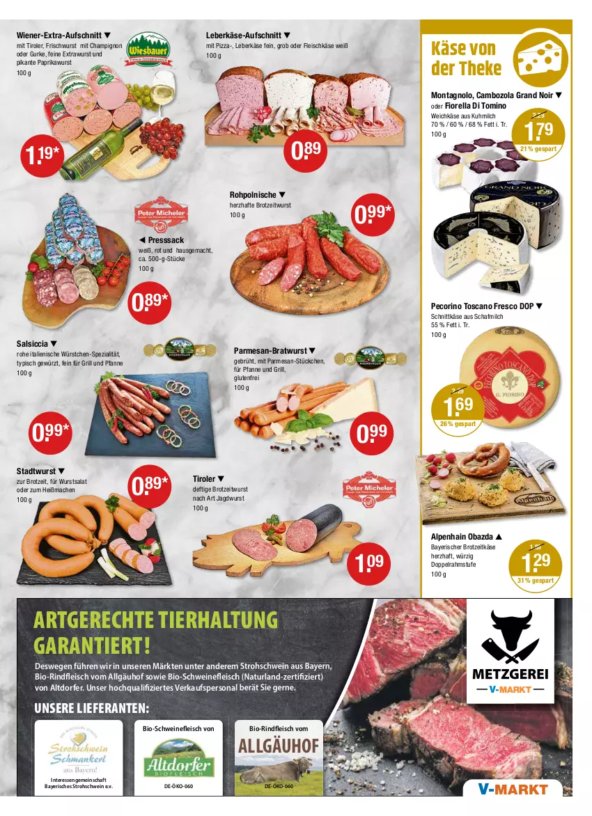 Aktueller Prospekt Vmarkt - V-Markt - von 16.06 bis 22.06.2022 - strona 3 - produkty: Alpenhain, aufschnitt, bratwurst, brot, cambozola, champignon, doppelrahmstufe, eis, fleisch, fleischkäse, für grill und pfanne, gewürz, grill, grill und pfanne, gurke, HP, jagdwurst, Käse, leberkäs, leberkäse, mac, milch, obazda, paprika, Pecorino, pfanne, pizza, presssack, rel, sac, salat, salsiccia, schnittkäse, Spezi, Ti, und pfanne, weichkäse, wiener, wurst, würstchen