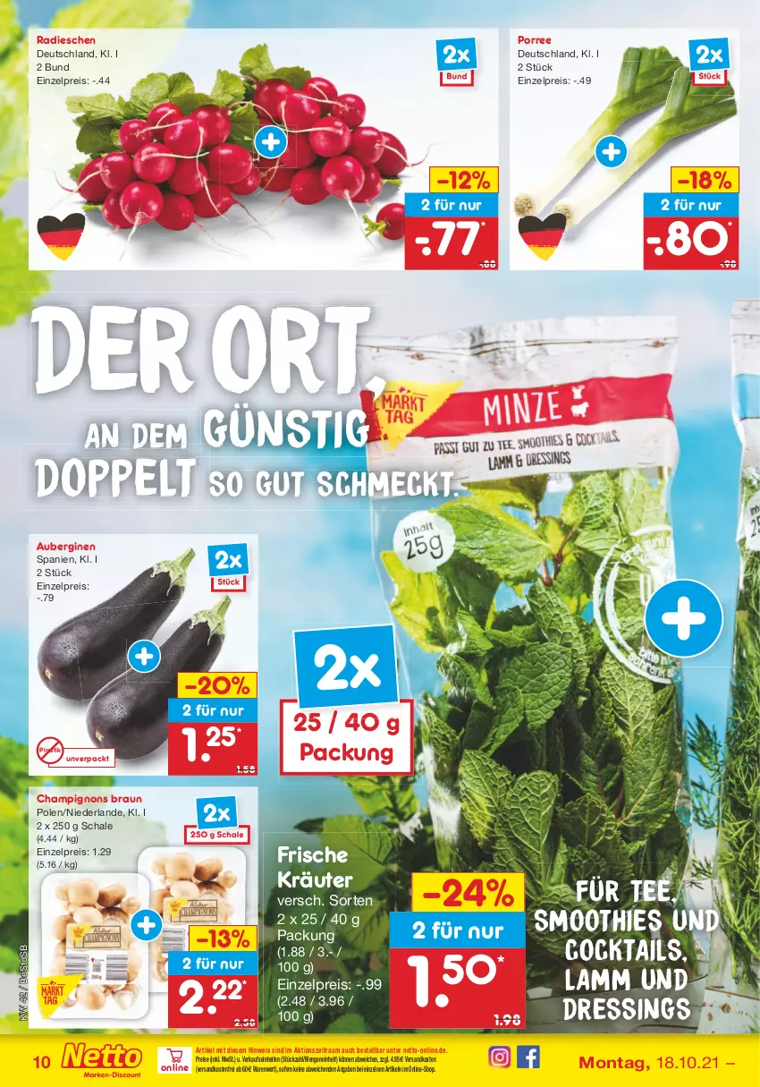 Aktueller Prospekt Netto Marken-Discount - Filial Angebote - von 18.10 bis 23.10.2021 - strona 10