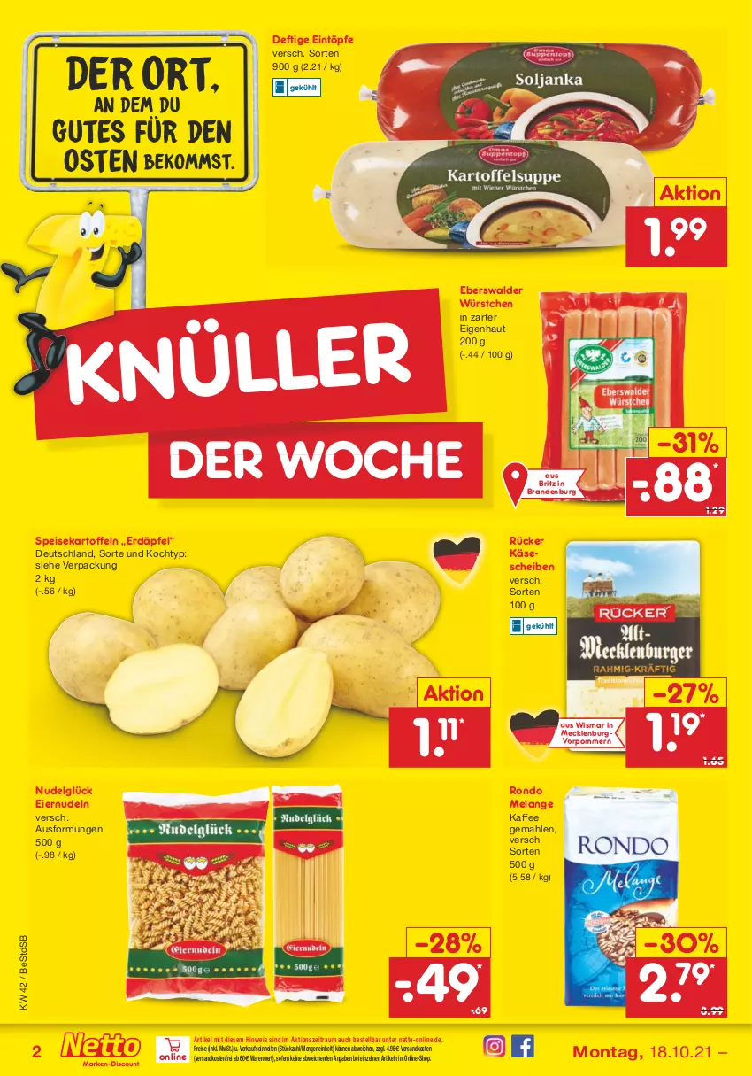 Aktueller Prospekt Netto Marken-Discount - Filial Angebote - von 18.10 bis 23.10.2021 - strona 2