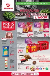 Gazetka promocyjna Selgros - Food - Gazetka - ważna od 14.08 do 14.08.2024 - strona 1 - produkty: beutel, bohne, chips, classico, coca-cola, cola, creme, crunchips, eis, flasche, lavazza, lorenz, mayonnaise, mw-flasche, nadler, pommes, Pommes Frites, reifen, remoulade, salat, schinken, steak, Surf, Ti, würfel, Yo