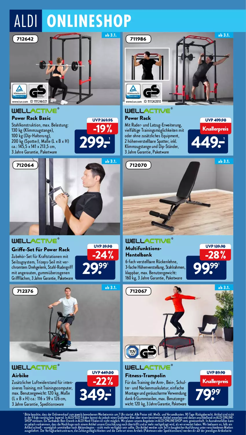 Aktueller Prospekt AldiSud - ALDI Aktuell - von 03.01 bis 08.01.2022 - strona 18 - produkty: aldi, angebot, angebote, auer, Bank, Bau, computer, dip, eis, erde, gin, knallerpreis, kraft, ndk, pute, reis, rückenlehne, rwe, Ti, Trampolin, uhr