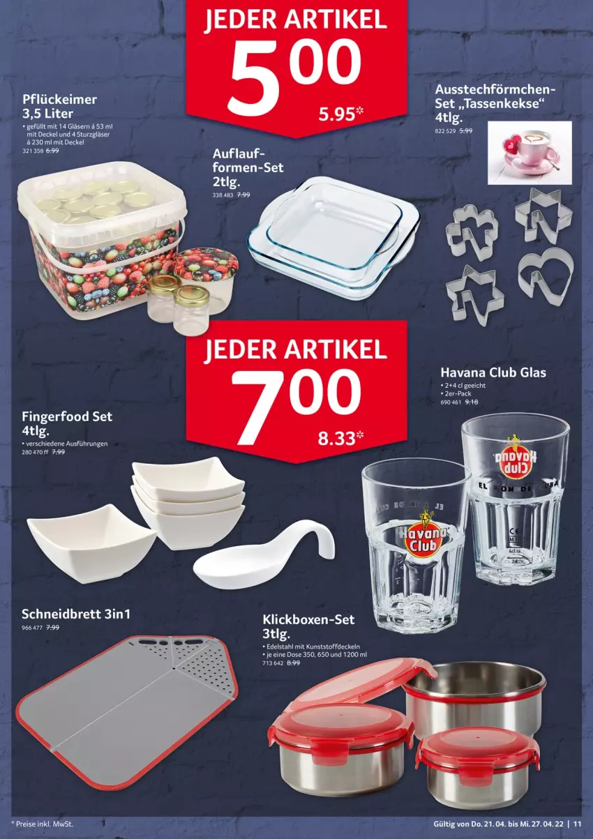 Aktueller Prospekt Selgros - Non Food - von 21.04 bis 27.04.2022 - strona 11 - produkty: decke, Deckel, edelstahl, eimer, eis, Gläser, Havana Club, keks, kekse, reis, tasse, Ti