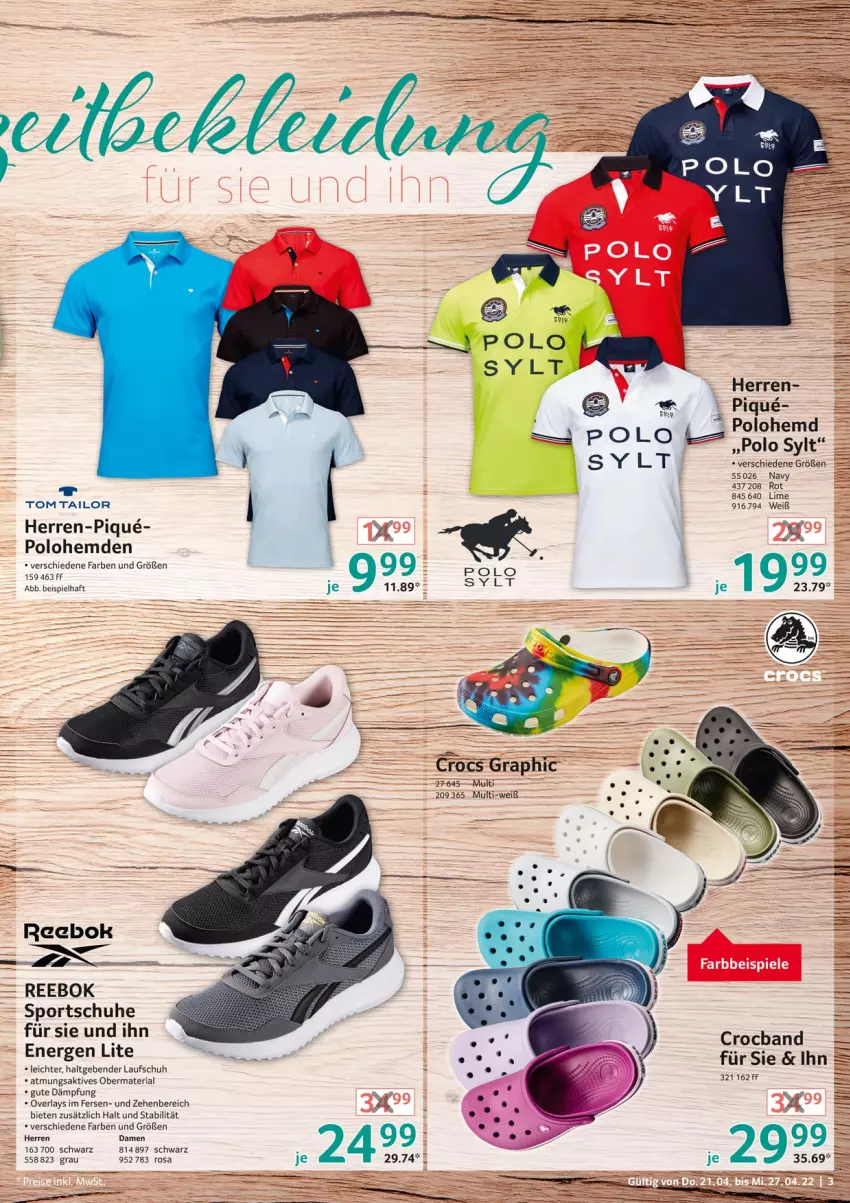 Aktueller Prospekt Selgros - Non Food - von 21.04 bis 27.04.2022 - strona 3 - produkty: eis, hemd, hemden, HP, lays, Reebok, Ria, schuhe, Sport, sportschuhe, Ti, tom tailor