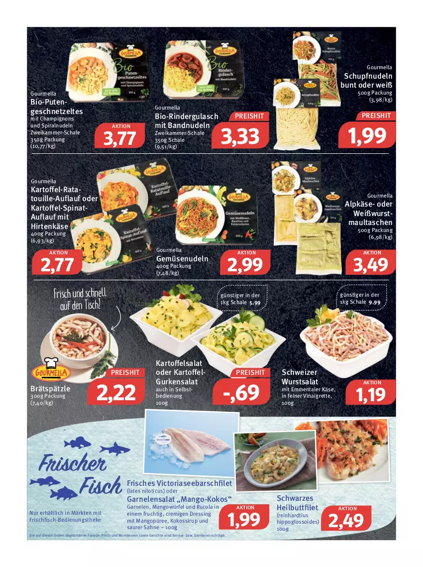 Aktueller Prospekt Feneberg - Prospekte - von 28.04 bis 30.04.2022 - strona 3 - produkty: bio, champignon, champignons, cola, dressing, eis, emmentaler, filet, fisch, fleisch, frischfisch, frucht, garnelen, garnier, geschnetzeltes, gulasch, gurke, gurken, gurkensalat, Heilbuttfilet, hipp, hirtenkäse, kartoffel, kartoffelsalat, Käse, kokos, LG, mango, maultaschen, nudel, nudeln, püree, pute, Putengeschnetzeltes, reis, Ria, rind, rinder, rindergulasch, rucola, sahne, salat, Schal, Schale, sirup, spinat, Tasche, taschen, Ti, tisch, Weißwurst, würfel, wurst, Zelt