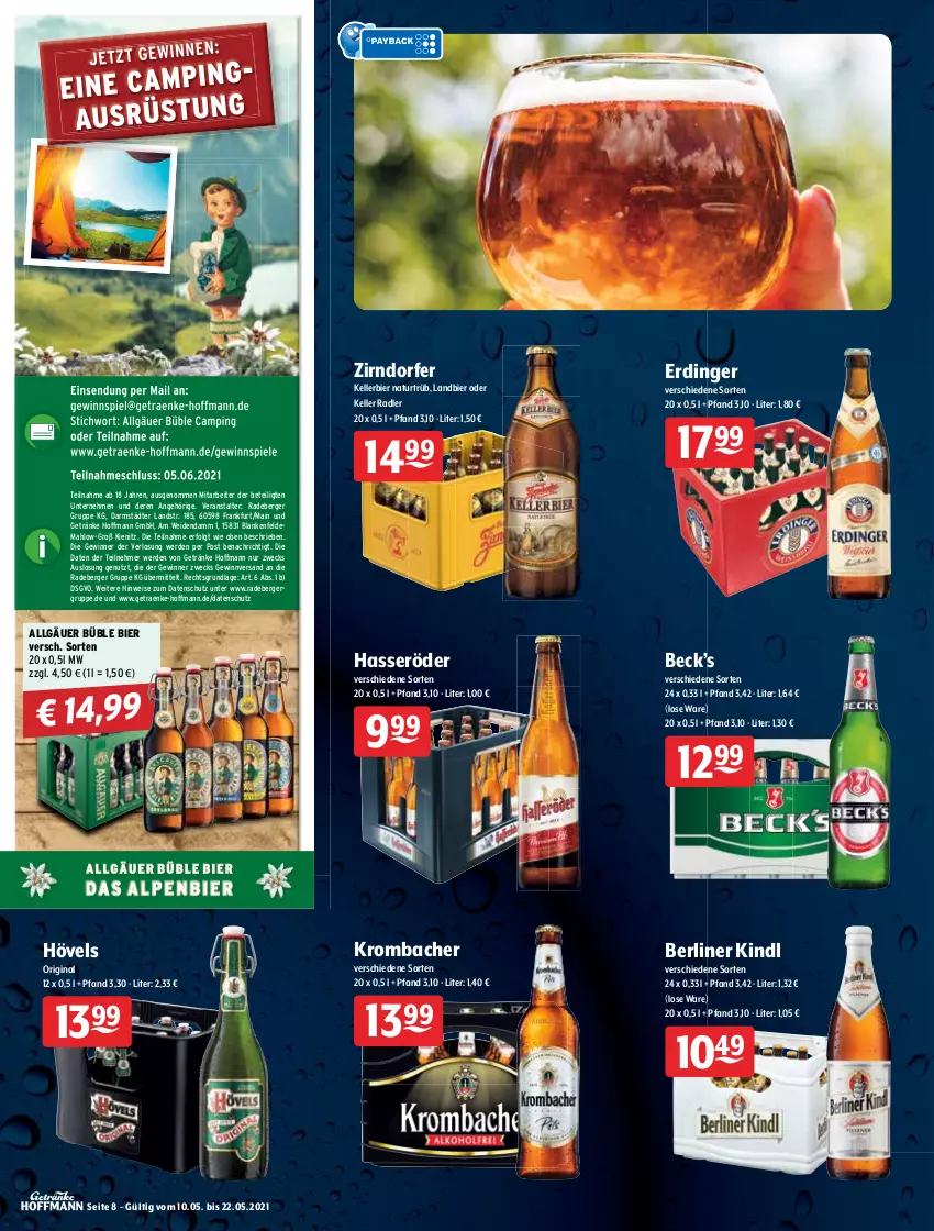 Aktueller Prospekt Getraenke Hoffmann - Prospekte - von 10.05 bis 22.05.2021 - strona 8 - produkty: aeg, aperitif, aperol, ball, Berger, berliner, berliner kindl, bier, bio, blended scotch, blended scotch whisky, drink, eis, elle, erde, erdinger, flasche, Germ, getränk, getränke, gewinnspiel, gin, hasseröder, Havana Club, jägermeister, kellerbier, kräuter, kräuterlikör, krombache, krombacher, küche, LG, likör, liqueur, Meister, natur, radeberger, radler, scotch, scotch whisky, Sierra, sierra tequila, Southern Comfort, Spiele, tequila, Ti, vodka, weck, whiskey, whisky