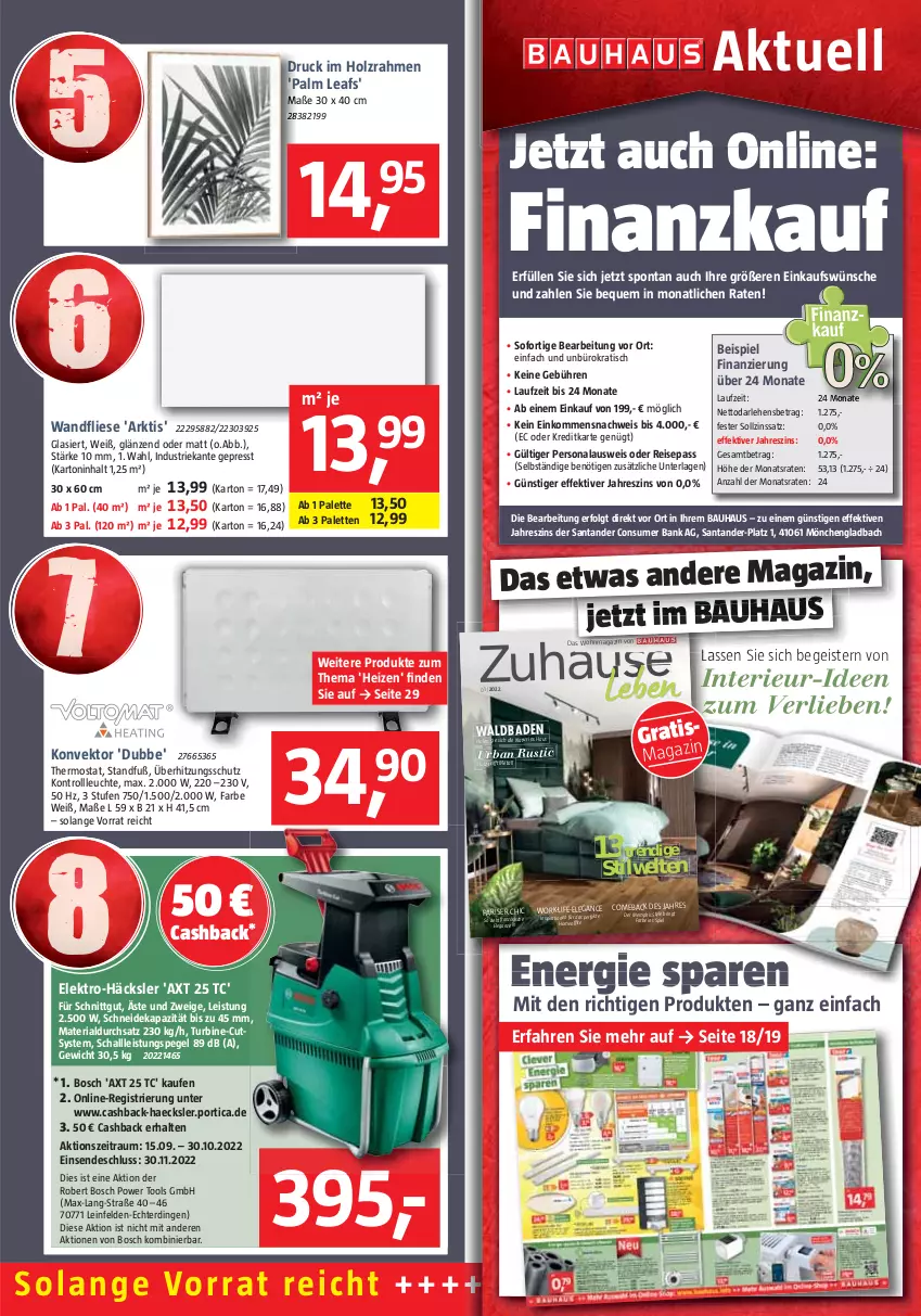 Aktueller Prospekt Bauhaus - Prospekte - von 01.10 bis 29.10.2022 - strona 3 - produkty: Bad, Bank, Bau, bosch, deka, eis, Elektro, Holz, Leuchte, LG, magazin, natur, office, Palette, Persona, reis, Ria, ring, Schal, thermostat, Ti, tisch, überhitzungsschutz