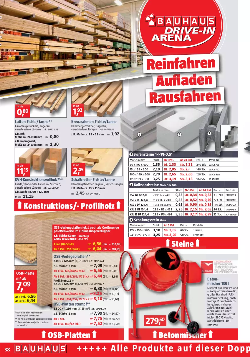 Aktueller Prospekt Bauhaus - Prospekte - von 01.10 bis 29.10.2022 - strona 38 - produkty: eis, Holz, Kranz, latte, Palette, rum, säge, Schal, Ti, Verlegeplatten