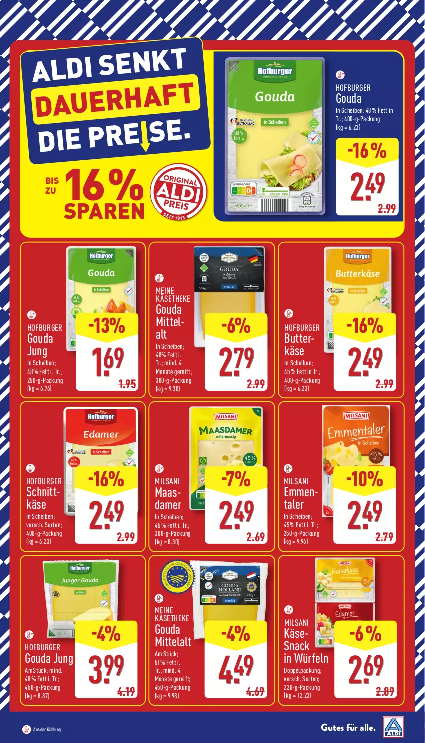 Aktueller Prospekt Aldi Nord - Von Montag - von 06.10 bis 11.10.2025 - strona 2 - produkty: burger, butter, butterkäse, emmentaler, gouda, gouda jung, Käse, käsetheke, Maasdam, maasdamer, schnittkäse, snack, würfel