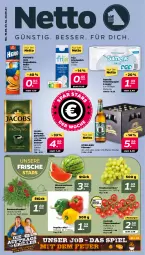 Gazetka promocyjna Netto - Woche 25 - Gazetka - ważna od 24.06 do 24.06.2023 - strona 1 - produkty: bier, bohne, bohnen, cocktail, elle, hero, jacobs, jacobs krönung, kaffee, kaffeebohnen, keks, melone, melonen, milch, papier, paprika, pils, pilsener, rispentomaten, stauden, Stier, Ti, toilettenpapier, tomate, tomaten, topf, trauben, wasser, wassermelone, wassermelonen