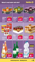 Gazetka promocyjna Netto - Woche 25 - Gazetka - ważna od 24.06 do 24.06.2023 - strona 27 - produkty: Alwa, auer, Bau, Bauer, bohne, bohnen, bowle, burger, cuvée, elle, erbsen, flasche, Geflügel, gerolsteine, gerolsteiner, Gläser, junge erbsen, katlenburger, krone, küche, Kugel, mineralwasser, möhren, morellen, rel, rote bete, schattenmorellen, steiner, wasser, wein, Weißwein, wiener, zucker