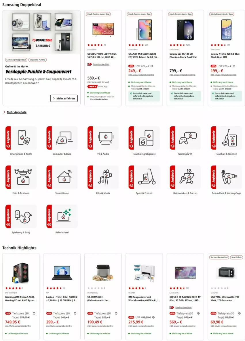 Aktueller Prospekt Media Markt - Prospekte - von 24.10 bis 31.10.2024 - strona 1 - produkty: angebot, angebote, auto, computer, coupon, Drohne, Drohnen, Dual SIM, eis, Gaming PC, garraum, Garten, Gesundheit, körperpflege, lack, Laptop, led tv, ndk, pute, reis, ryzen, Samsung, sim, smartphone, spielzeug, Sport, ssd, tablet, Ti, tisch, uhd