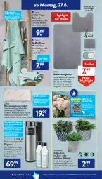 Gazetka promocyjna AldiSud - NÄCHSTE WOCHE - Gazetka - ważna od 06.07 do 06.07.2022 - strona 12 - produkty: aldi, asti, Bad, badematte, badetuch, Bau, baumwolle, decke, dell, dormia, eis, elle, ente, flasche, gardenline®, garnitur, gin, glasflasche, handtücher, kissen, mikrofaser, Mode, nackenstützkissen, pflanze, pflanzen, reis, rosen, rwe, Soda, Sport, Sukkulente, Ti, topf, tuc, tücher, wasser, wassersprudler, WC-Vorleger, wolle