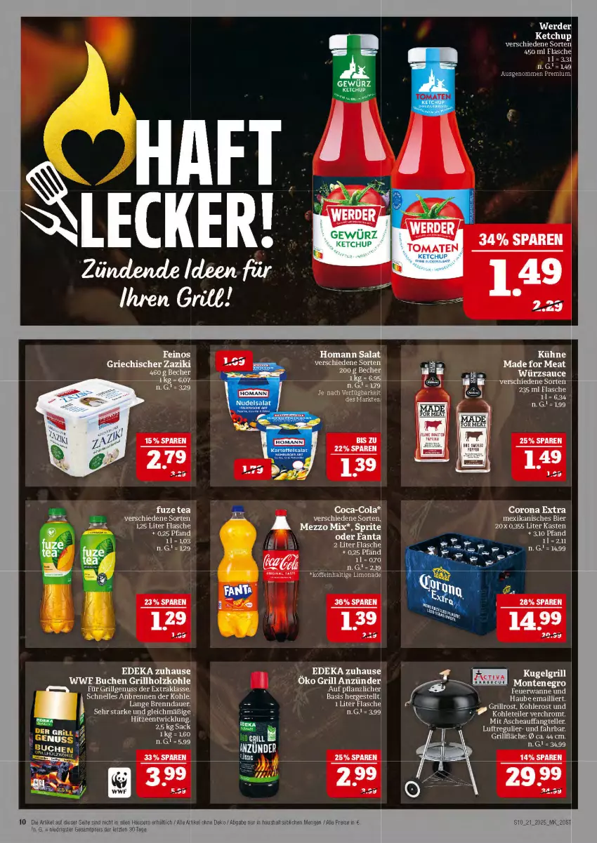 Aktueller Prospekt Marktkauf - Prospekt - von 18.05 bis 24.05.2025 - strona 10 - produkty: anzünder, auer, Becher, bier, buch, coca-cola, cola, deka, eis, elle, flasche, fuzetea, gewürz, grill, grillholzkohle, grillrost, Holz, holzkohle, ketchup, Kugel, kugelgrill, LG, limo, limonade, Mezzo Mix, monte, nuss, reis, sac, sprite, tee, teller, Ti, Wanne, WICK, zaziki, ZTE
