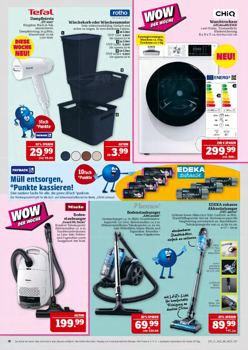 Aktueller Prospekt Marktkauf - Prospekt - von 18.05 bis 24.05.2025 - strona 38 - produkty: akku, auto, Behälter, beutel, bodenstaubsauger, bürste, deka, eis, HP, Kinder, korb, led-licht, leine, LG, möbel, müllbeutel, Pinsel, reis, sac, staubbeutel, staubsauger, Stielsauger, Teleskop, Ti, tisch, Trockner, trommel, wäschekorb, waschtrockner, wasser, wassertank, ZTE