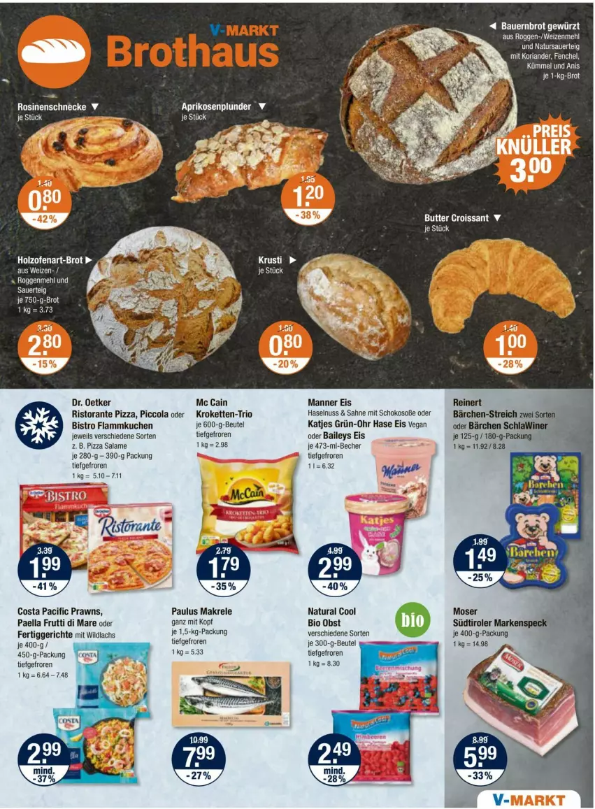 Aktueller Prospekt Vmarkt - Prospekte - von 04.04 bis 10.04.2024 - strona 5 - produkty: aprikose, aprikosen, auer, baileys, Becher, beutel, bio, brot, butter, Cif, cola, Croissant, Dr. Oetker, eis, fenchel, fertiggericht, fertiggerichte, flammkuchen, frutti di mare, haselnuss, Holz, katjes, Kette, Koriander, Kroketten, kuchen, lachs, lamm, Makrele, Manner, mc cain, natur, natura, nuss, obst, Ofen, paella, pizza, pizza salame, Plunder, prawns, reinert, rel, Ria, ristorante, ristorante pizza, Rosinenschnecke, sahne, schoko, Soße, Ti, Wild, wildlachs