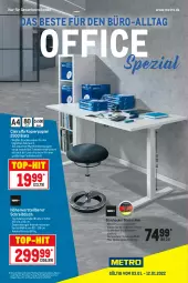 Gazetka promocyjna Metro - Office Spezial - Gazetka - ważna od 12.01 do 12.01.2022 - strona 1 - produkty: Brei, drucker, hocker, HP, kopierpapier, kraft, Laserdrucker, latte, Metro, office, papier, Rauch, schreibtisch, Sitzhöhe, sitzhöhenverstellung, Spezi, Ti, tisch, tischplatte, Tischplatten, top-hit, WICK