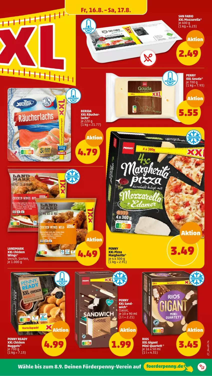 Aktueller Prospekt Penny - Prospekte - von 12.08 bis 17.08.2024 - strona 29 - produkty: bio, deo, gouda, lachs, margherita, mozzarella, pizza, rel