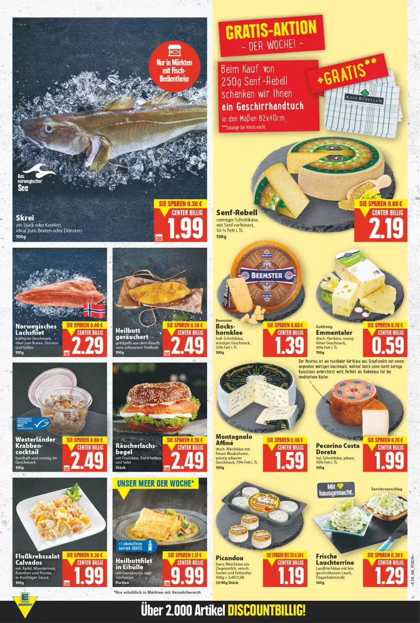 Aktueller Prospekt E Center - Angebote der Woche - von 07.03 bis 12.03.2022 - strona 6 - produkty: Bagel, Beemster, braten, cocktail, doppelrahmstufe, eier, eis, emmentaler, filet, frischkäse, frucht, getränk, goldsteig, grill, hartkäse, karotten, Käse, kotelett, Krebs, küche, lachs, lachsfilet, mac, mandarine, mandarinen, milch, mit gemüse, nuss, Pecorino, Rauch, Räucherlachs, rebell, Reibekäse, reis, rwe, salat, sauce, schnitten, schnittkäse, senf, terrine, Ti, weichkäse, Weste