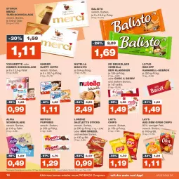 Gazetka promocyjna Real - Gazetka - ważna od 25.11 do 25.11.2023 - strona 14 - produkty: alpia, balisto, biscoff, brezel, chips, coupon, coupons, de beukelaer, eis, hipp, karamell, Kinder, kinder schokolade, lorenz, merci, nippon, nutella, Ofen, payback, reis, saltletts, schoko, schokolade, storck, tafelschokolade, Ti, Yo, yogurette, ZTE