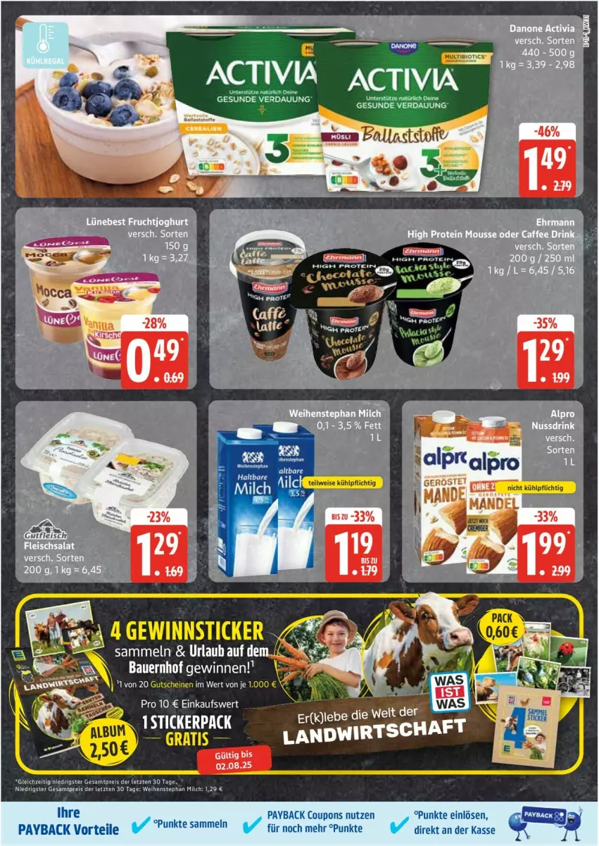 Aktueller Prospekt Edeka - Prospekte - von 28.07 bis 02.08.2025 - strona 15 - produkty: auer, Bau, Bauer, coupon, coupons, eis, haltbare milch, milch, payback, reis, Ti, ZTE
