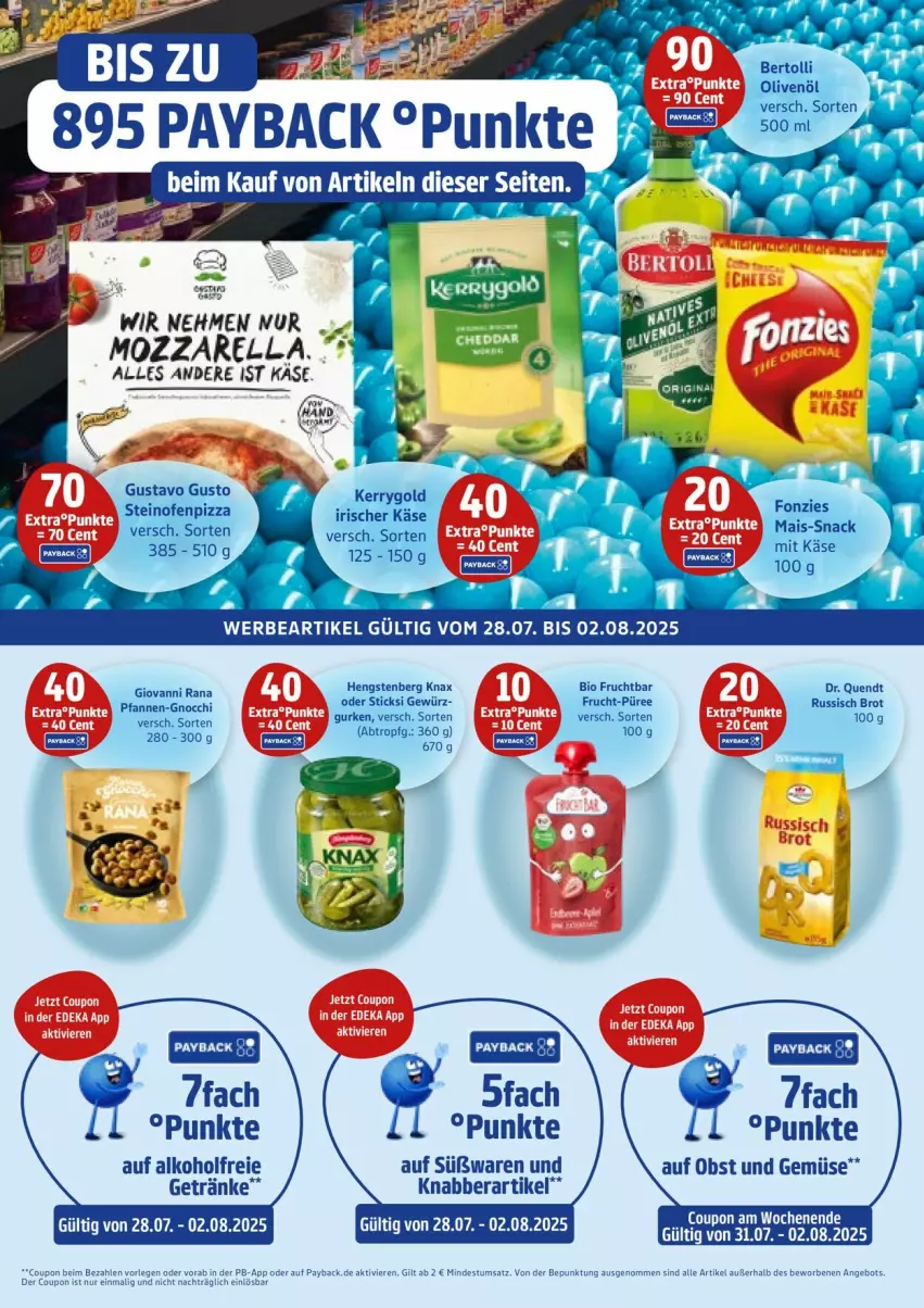 Aktueller Prospekt Edeka - Prospekte - von 28.07 bis 02.08.2025 - strona 2 - produkty: alkohol, bio, brot, coupon, frucht, getränk, getränke, gewürz, hengstenberg, Käse, mozzarella, obst, Obst und Gemüse, Ofen, olive, oliven, olivenöl, pizza, püree, rel, russisch brot, steinofen, Ti, und gemüse