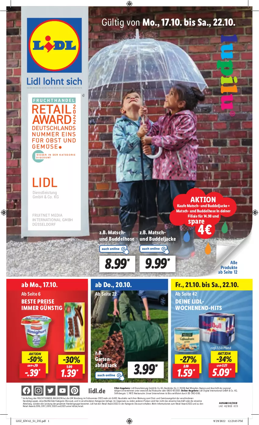 Aktueller Prospekt Lidl - Weihnachts-Magazin - von 03.11 bis 31.12.2022 - strona 1 - produkty: Abtei, angebot, angebote, Bad, bio, discount, eis, ente, frucht, Garten, hose, Jacke, magazin, obst, reis, sac, Ti, und gemüse