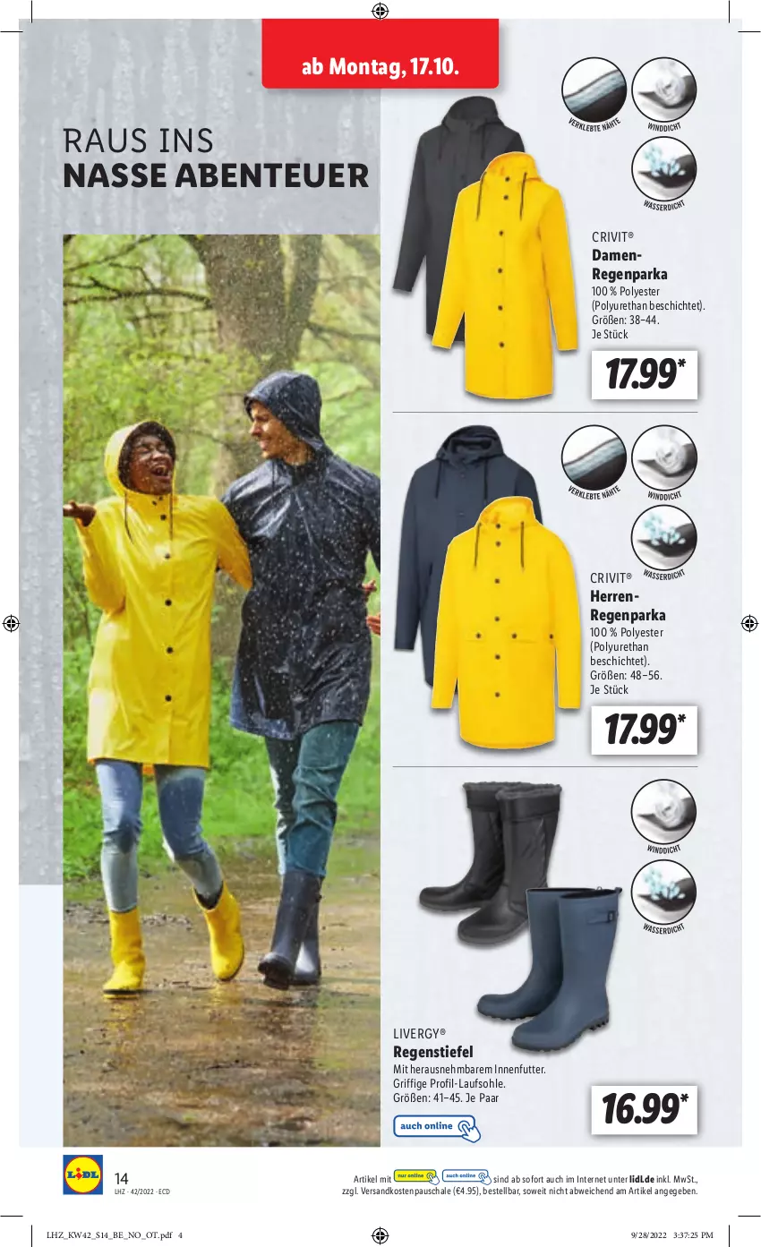 Aktueller Prospekt Lidl - Weihnachts-Magazin - von 03.11 bis 31.12.2022 - strona 14 - produkty: crivit, ente, livergy, ndk, Parka, Schal, Schale, Ti