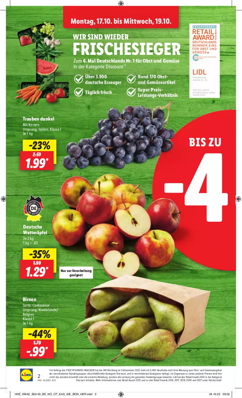 Aktueller Prospekt Lidl - Weihnachts-Magazin - von 03.11 bis 31.12.2022 - strona 2 - produkty: Abtei, angebot, Birnen, discount, eis, ente, frucht, LG, magazin, obst, Obst und Gemüse, reis, Ti, trauben, und gemüse