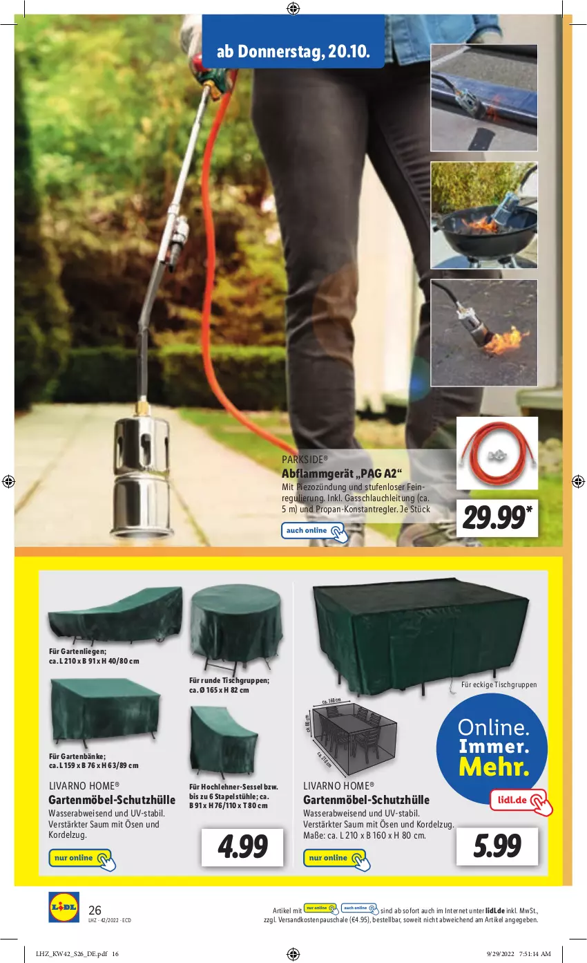 Aktueller Prospekt Lidl - Weihnachts-Magazin - von 03.11 bis 31.12.2022 - strona 26 - produkty: eis, Garten, gartenliege, gartenmöbel, lamm, Liege, möbel, ndk, Parkside, Schal, Schale, schlauch, schutzhülle, sessel, Ti, tisch, wasser