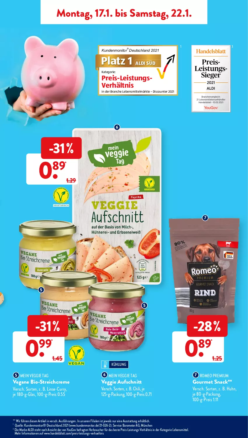 Aktueller Prospekt AldiSud - ALDI Aktuell - von 17.01 bis 22.01.2022 - strona 13 - produkty: aldi, aufschnitt, bio, chili, creme, curry, discount, eis, elle, lebensmittel, monitor, Rauch, reis, snack, Ti, veggie, Yo