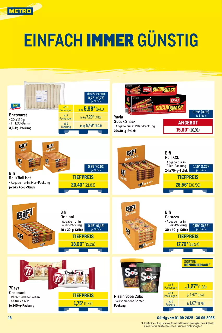 Aktueller Prospekt Metro - Monats-Mix - von 01.09 bis 30.09.2025 - strona 18 - produkty: ACC, angebot, auto, beleuchtung, bifi, bratwurst, Cap, cappuccino, chia, cin, Croissant, edelstahl, eis, elle, gefrierschrank, gin, Glastür, kaffee, kaffeevollautomat, kühlschrank, latte, latte macchiato, mac, macchiato, Metro, Nissin, reis, Ria, rwe, Schrank, snack, Sucuk, tasse, teller, Ti, tiefpreis, tisch, wasser, wassertank, wurst, Zelt