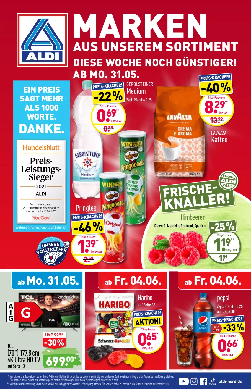 Aktueller Prospekt Aldi Nord - Aldi-Vorschau - von 31.05 bis 05.06.2021 - strona 1