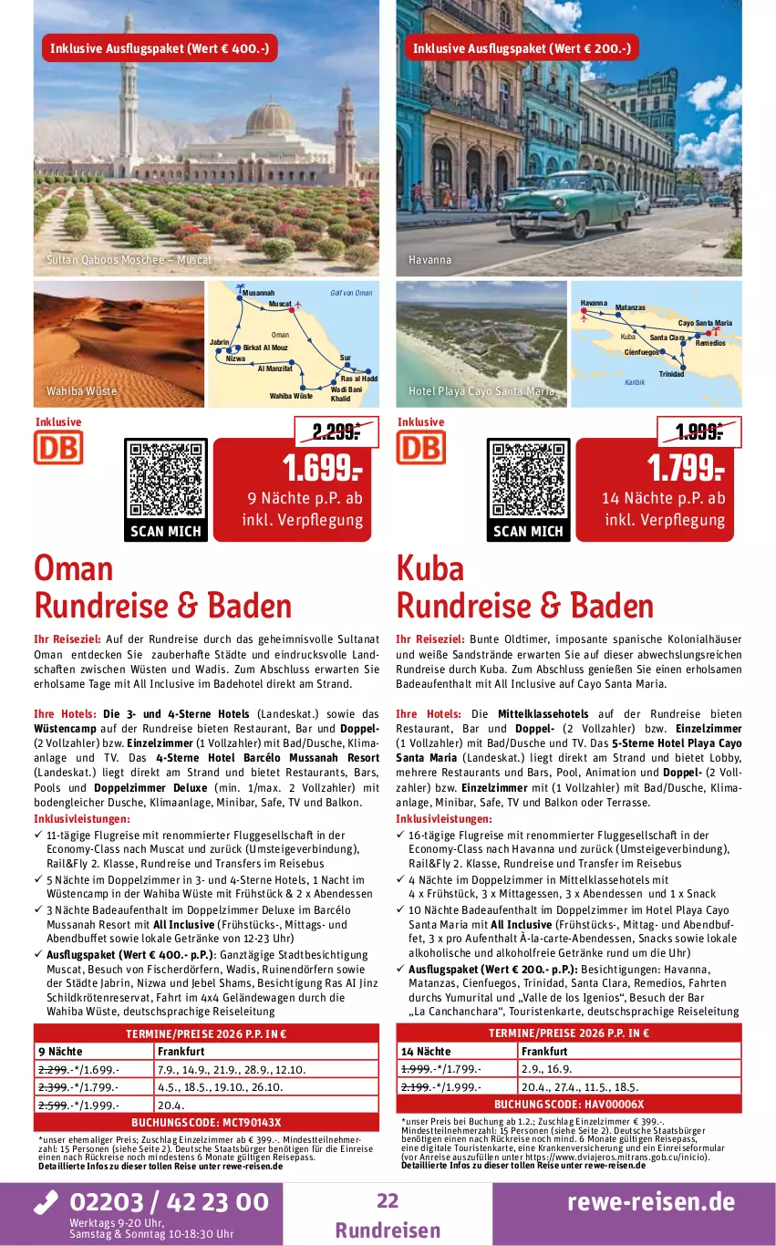 Aktueller Prospekt Rewe Reisen - Reiseprospekt - von 19.12.2025 bis 30.01.2026 - strona 22 - produkty: alkohol, alkoholfreie getränke, Bad, buch, Cien, decke, deutschsprachige reiseleitung, dusche, eis, fisch, fische, Fischer, getränk, getränke, inklusivleistungen, muscat, pool, reis, Ria, sana, SANTE, snack, snacks, Ti, timer, uhr, Yo