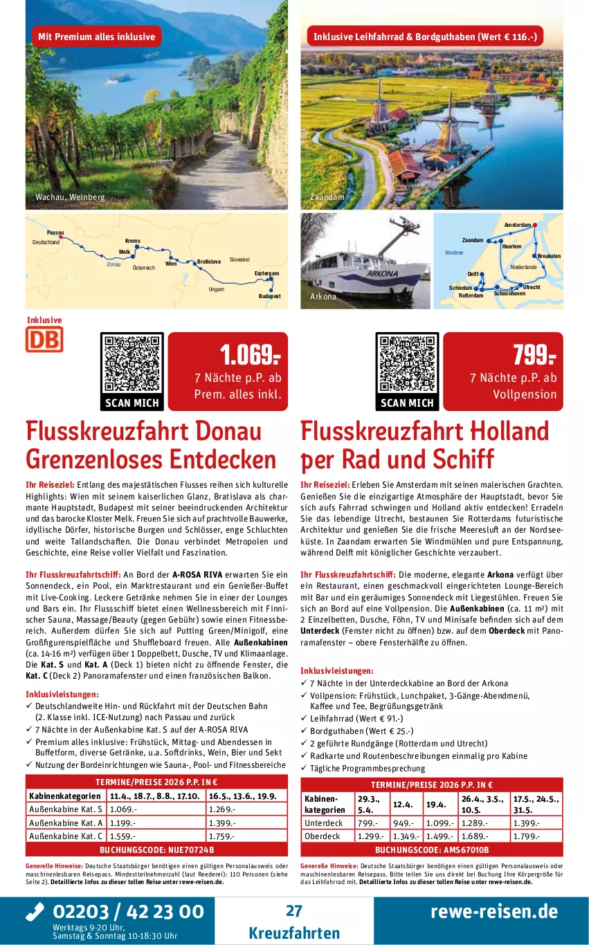 Aktueller Prospekt Rewe Reisen - Reiseprospekt - von 19.12.2025 bis 30.01.2026 - strona 27 - produkty: Bau, bett, Betten, bier, buch, decke, drink, drinks, dusche, eis, elle, erde, Fahrrad, fenster, getränk, getränke, harman, HP, inklusivleistungen, kaffee, Kaiser, kreuzfahrten, Liege, Liegestühl, mac, Metro, Mode, Nordsee, Persona, pool, rama, reis, rel, sekt, Stühl, tee, Ti, tisch, uhr, wein, wellnessbereich, ZTE