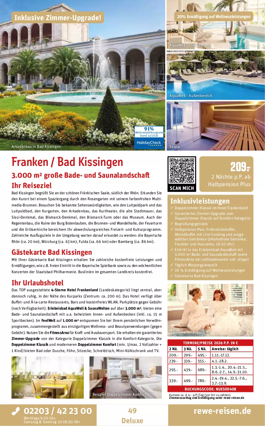 Aktueller Prospekt Rewe Reisen - Reiseprospekt - von 19.12.2025 bis 30.01.2026 - strona 49 - produkty: alkohol, alkoholfreie getränke, Amber, aqua, asti, auer, axe, Bad, Bademantel, Bank, Bau, bier, bismarck, brunnen, buch, dusche, eis, ente, erde, Fulda, Garten, getränk, getränke, inklusivleistungen, innenpool, kraft, kühlschrank, kurtaxe, Mantel, Mode, ndk, pool, reis, rosen, rum, Schrank, schreibtisch, slip, Slipper, Sport, Thea, Ti, tisch, uhr, wasser, wein, ZTE