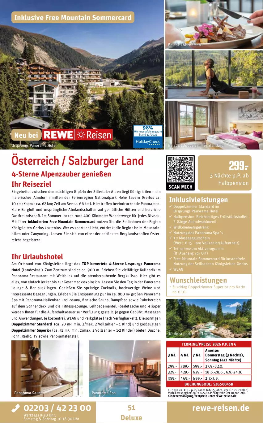 Aktueller Prospekt Rewe Reisen - Reiseprospekt - von 19.12.2025 bis 30.01.2026 - strona 51 - produkty: auer, axe, Bad, Bademantel, bett, buch, burger, cocktail, cocktails, dusche, eis, erde, fenster, getränk, gutschein, inklusivleistungen, Kinder, kurtaxe, mac, Mantel, Mountainbike, nivea, Radio, rama, reis, rum, rwe, salz, SANTE, slip, Slipper, Sport, Tasche, Ti, uhr, wein, weine, Yo